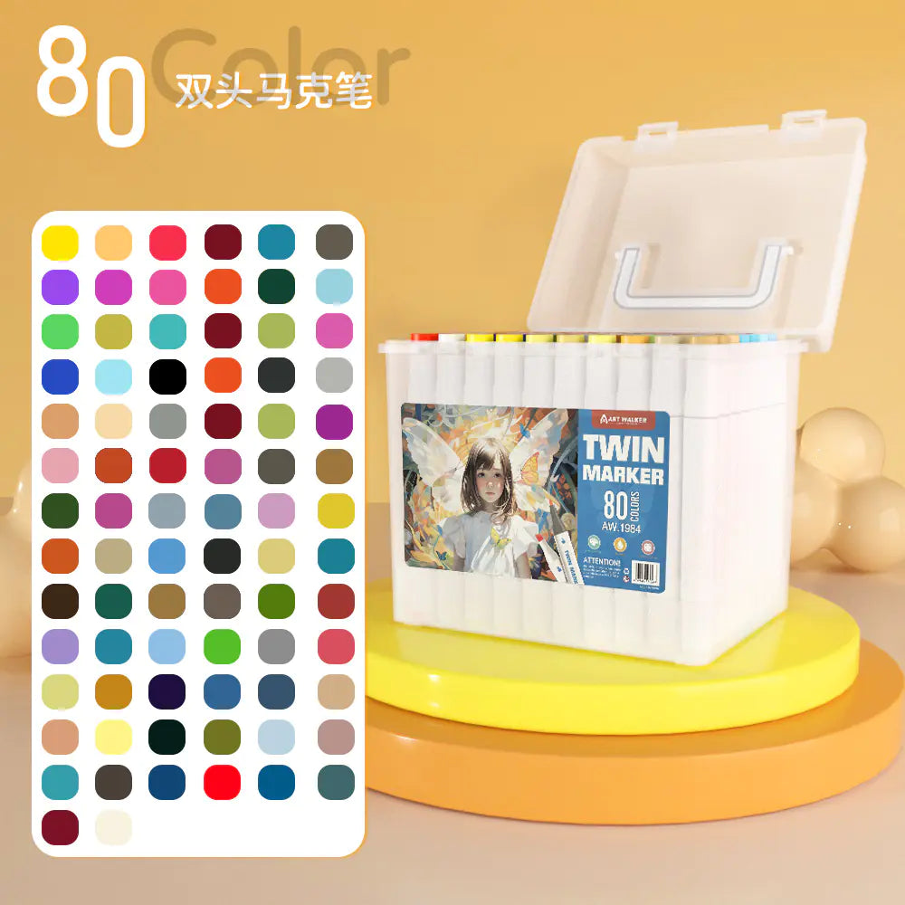 24-Color Dual-Head Markers Set for Kids' Art