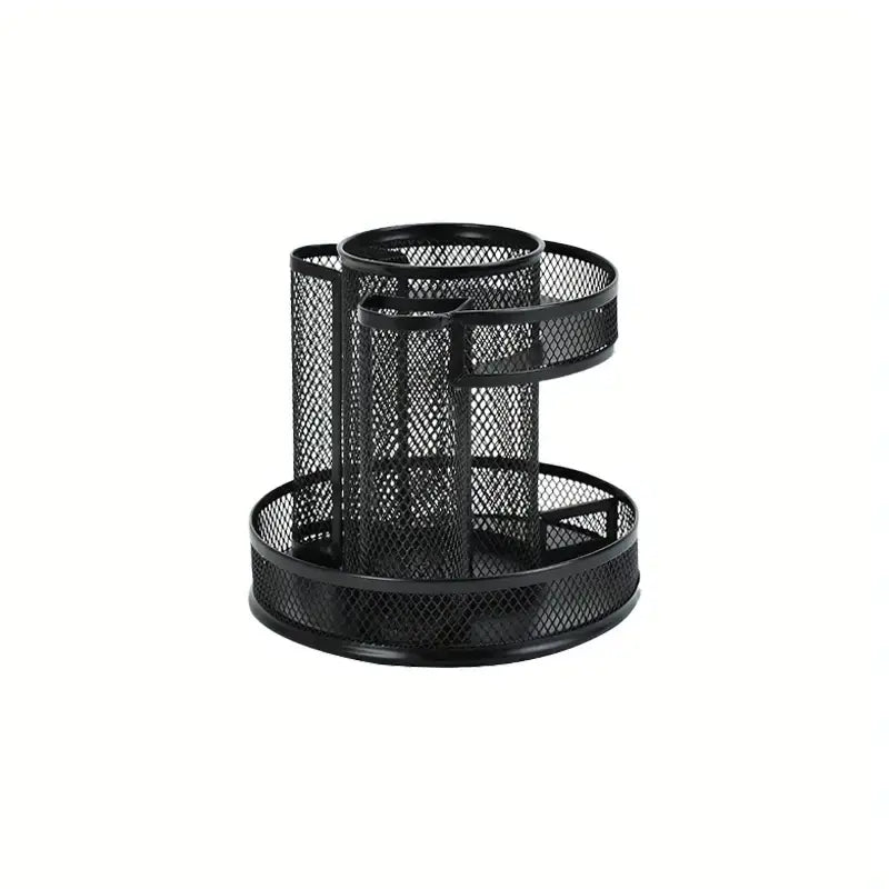 360° Rotating Double Layer Iron Mesh Storage Box