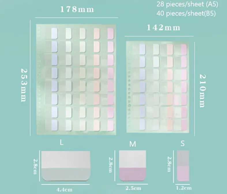 28/40PCS Index Stickers for Notebooks and Note-taking