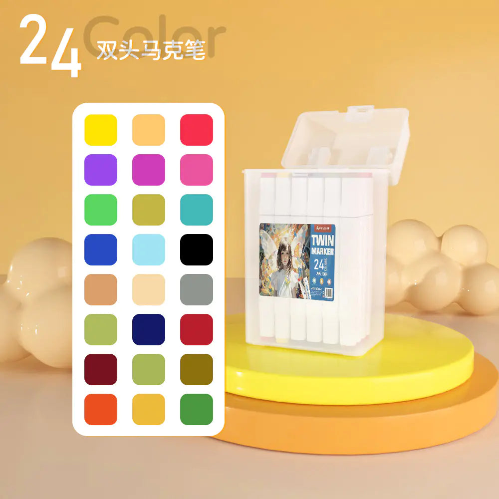 24-Color Dual-Head Markers Set for Kids' Art