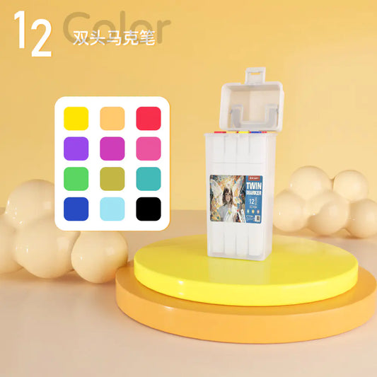 24-Color Dual-Head Markers Set for Kids' Art
