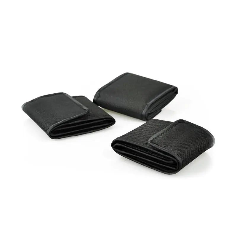 3-Pack Black Square Filter Storage Bag for DSLR Lenses