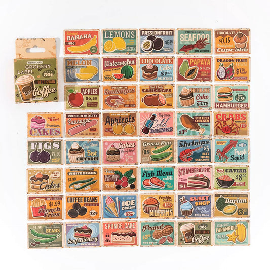 45 PCS Retro Self-Adhesive Label Stickers for Decor