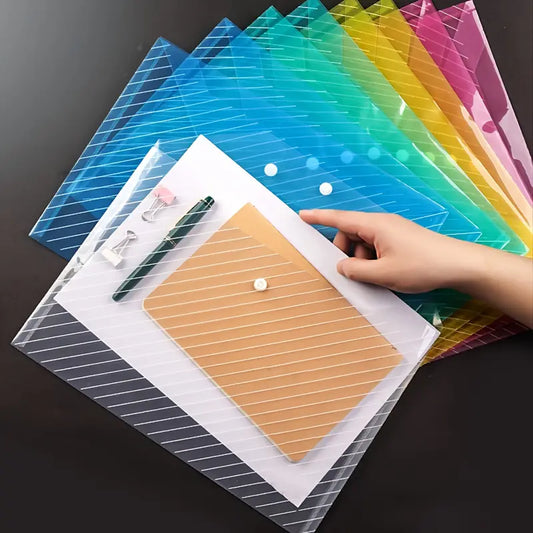 A4 Transparent Waterproof Snap File Bag for Office Use