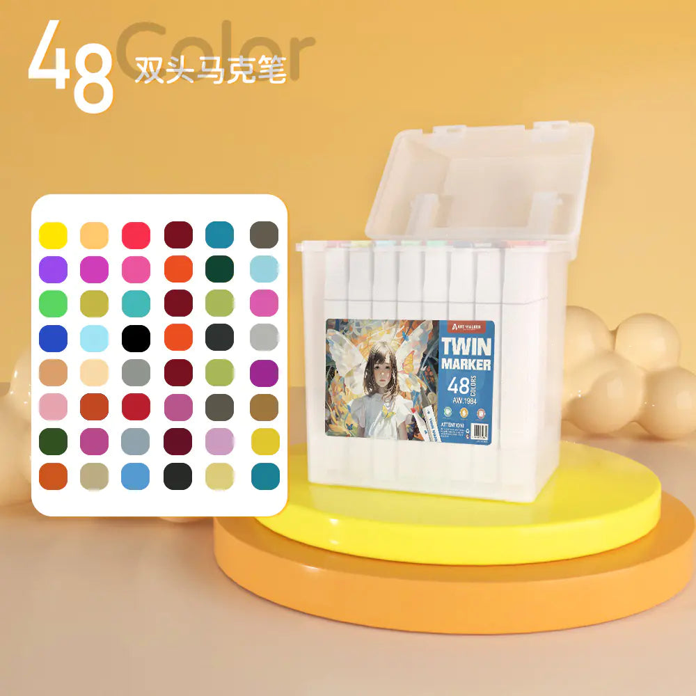 24-Color Dual-Head Markers Set for Kids' Art