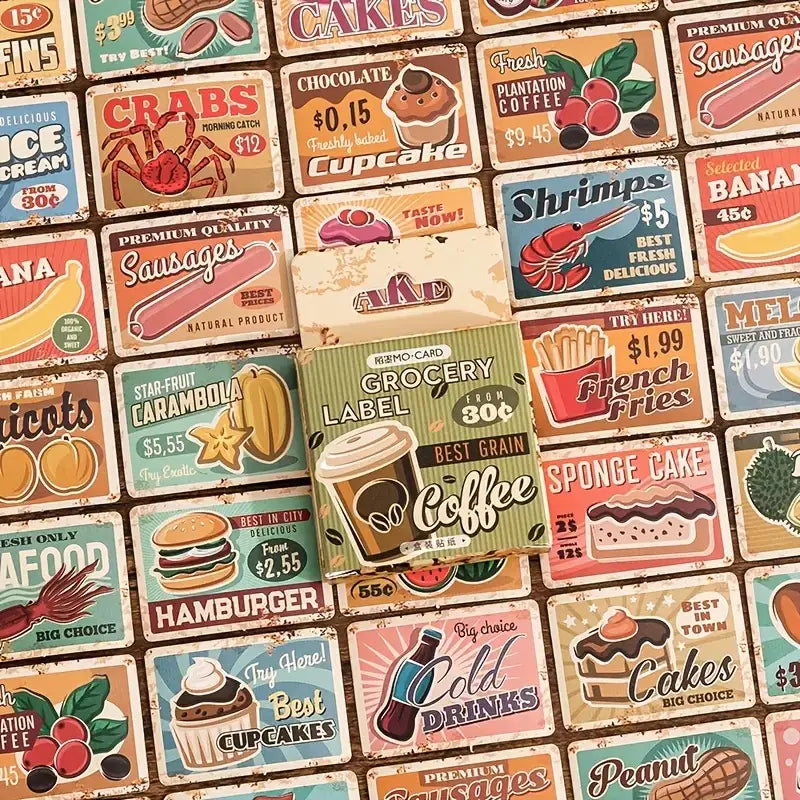 45 PCS Retro Self-Adhesive Label Stickers for Decor