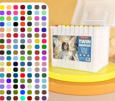 24-Color Dual-Head Markers Set for Kids' Art